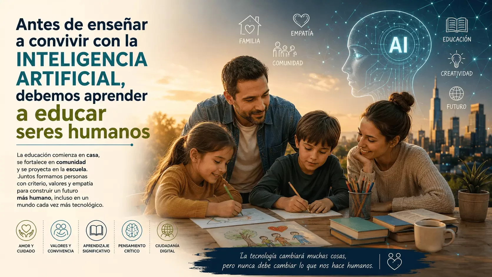 Antes de enseñar a convivir con la inteligencia artificial, debemos aprender a educar seres humanos